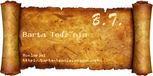 Barta Teónia névjegykártya